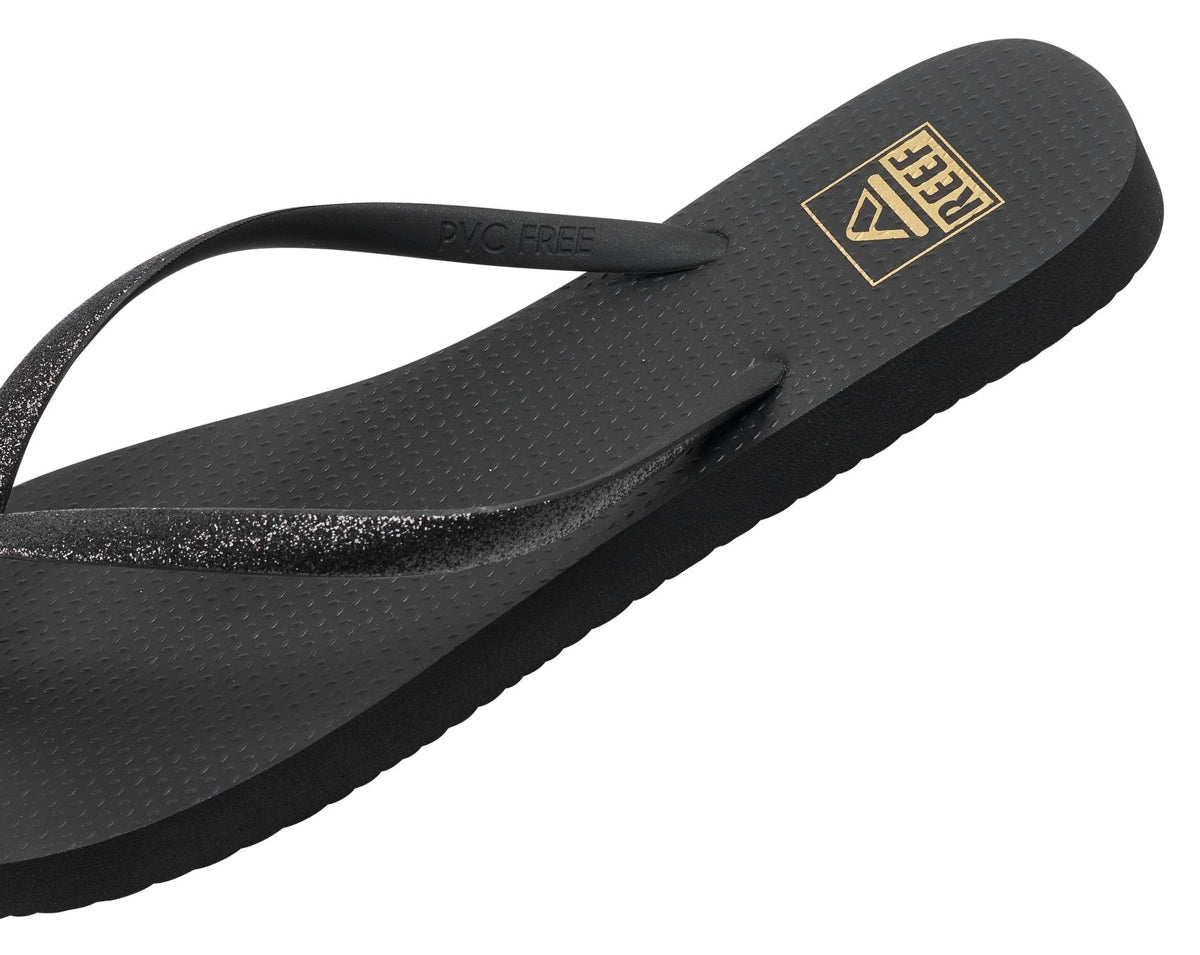 Reef Womens 'Seaside' Flip Flops - Black Glitter