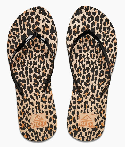 Reef Womens 'Bliss-Full' Flip Flops - Classic Leopard Print