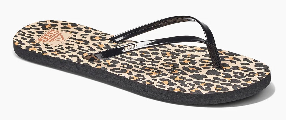 Reef Womens 'Bliss-Full' Flip Flops - Classic Leopard Print
