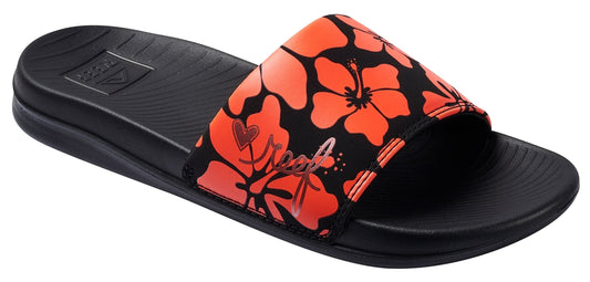 Reef Womens 'One Slide' Padded Strap Slider - Hibiscus