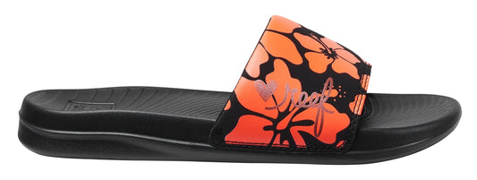 Reef Womens 'One Slide' Padded Strap Slider - Hibiscus