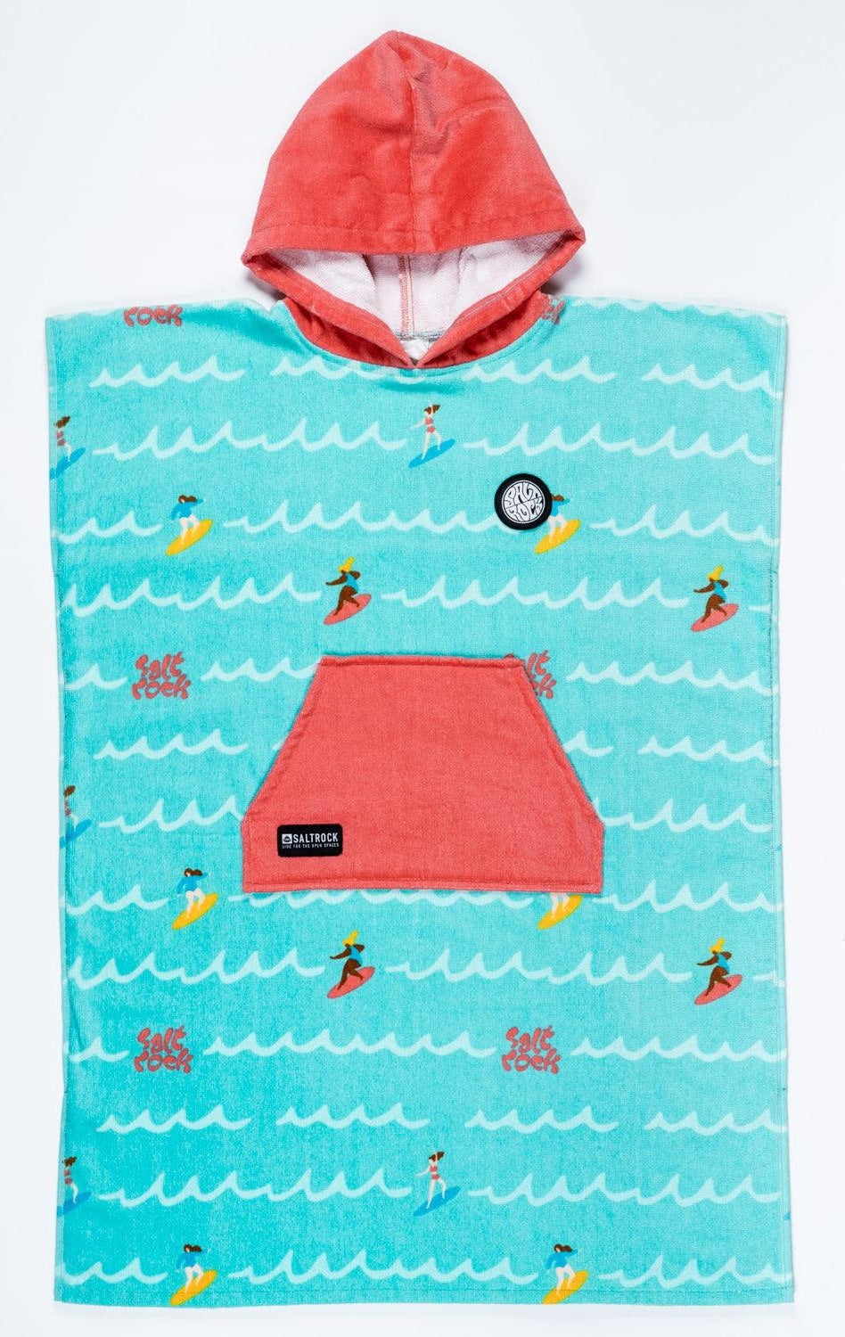 Saltrock Kids 'Surf Sister' Hooded Towelling Changing Robe - Turquoise