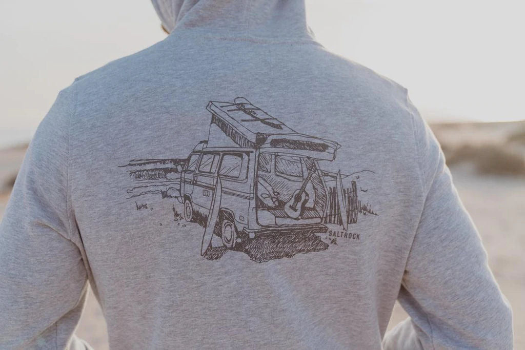 Saltrock Mens 'Sea View' Zip Hoodie - Grey