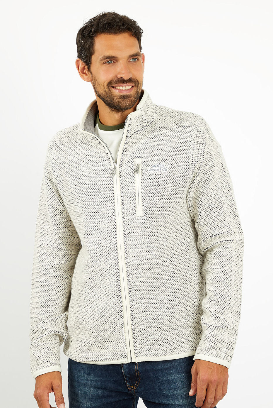 Weird Fish Mens 'Transom' Full Zip Macaroni Jacket Ecru – Salt