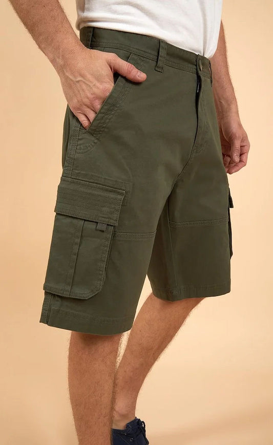 Weird Fish Mens 'Rigney' Cargo Shorts - Dark Olive