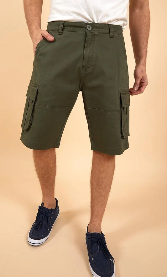 Weird Fish Mens 'Rigney' Cargo Shorts - Dark Olive