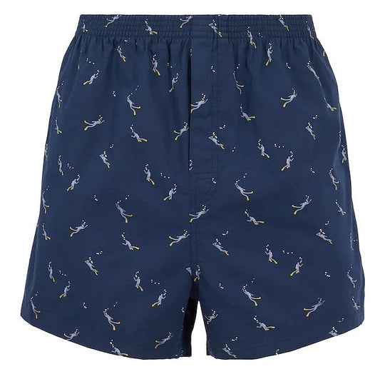 Weird Fish Mens 'Harley' 2 Pack Boxer Shorts - Navy