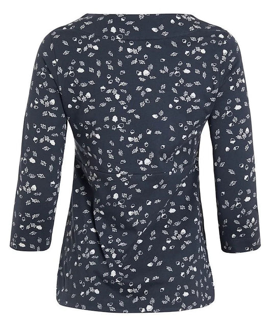 Weird Fish Womens 'Pinto' Acorn Print Tee - Dark Navy