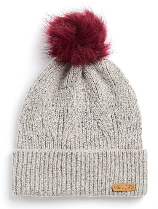 Weird Fish 'Allium' Knitted Bobble Hat - Pearl Grey
