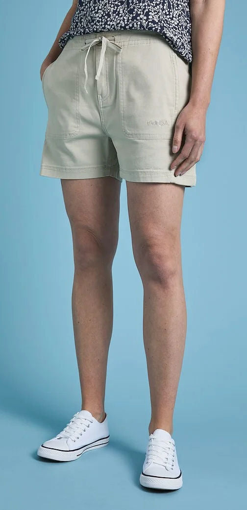 Weird Fish Womens 'Willoughby' Cotton Shorts - Stone