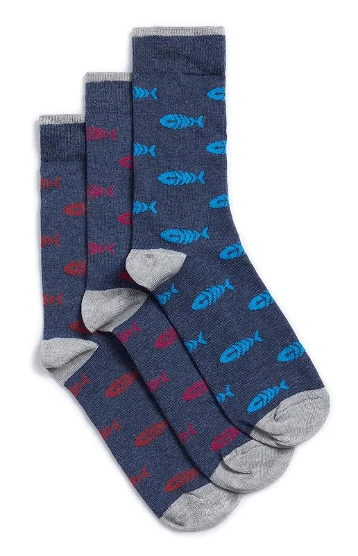 Weird Fish Mens 'Ronan' 3 Pack Socks - Navy Blue – Salt Cellar Clothing