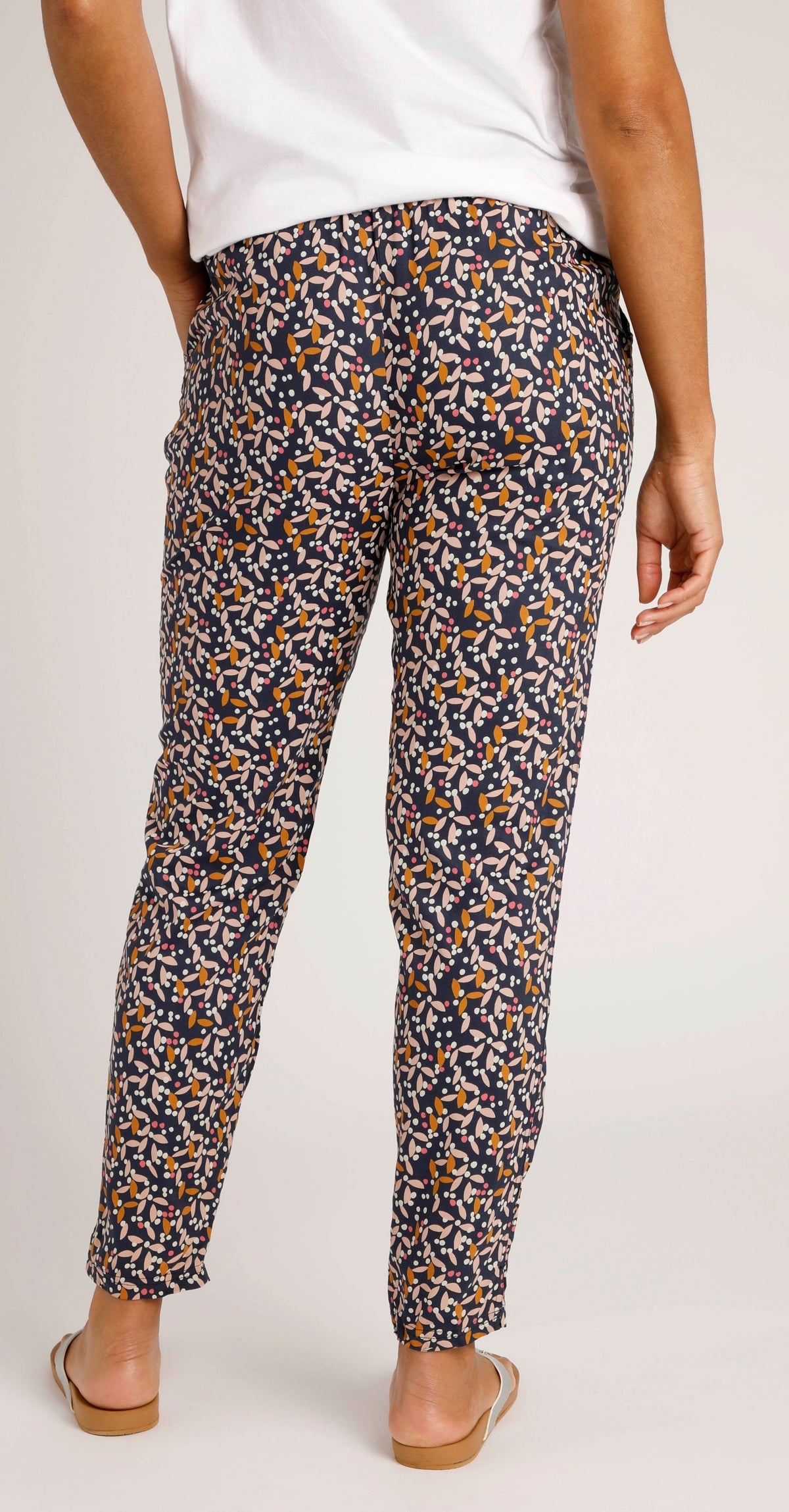 Weird Fish Womens 'Tinto' Printed Trousers - Dark Navy