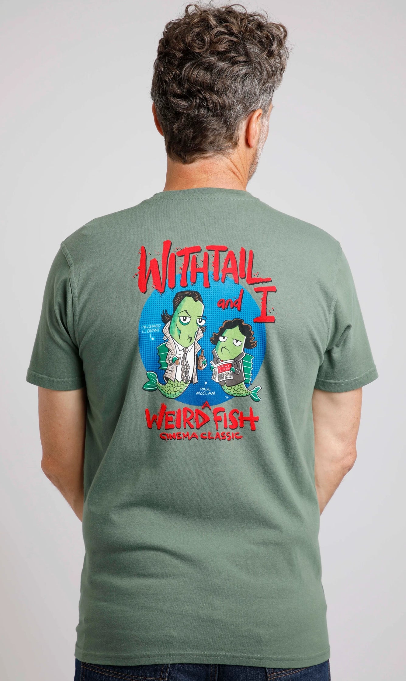 Weird Fish Mens 'Withtail and I' Printed Tee - Military Green