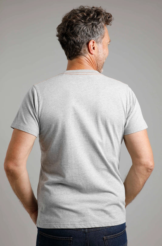 Weird Fish Mens 'Vista' Printed Tee - Grey Marl