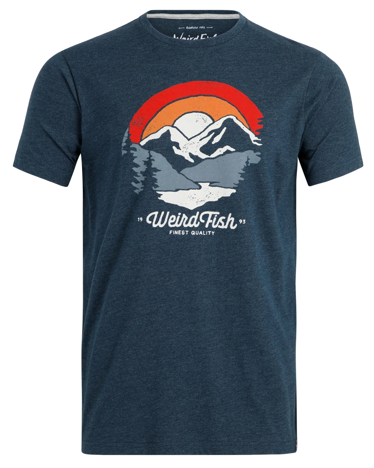 Weird Fish Mens 'Vista' Printed Tee - Navy
