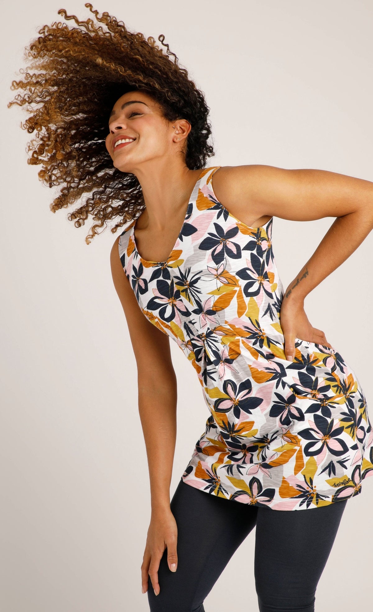 Weird Fish Womens 'Indus' Printed Jersey Tunic - White