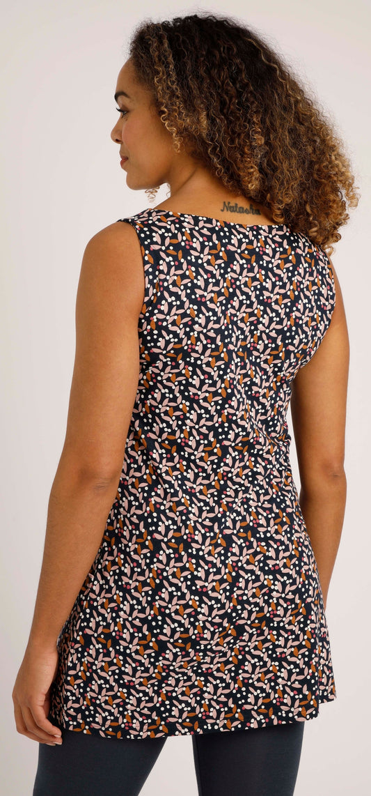 Weird Fish Womens 'Indus' Printed Jersey Tunic - Dark Navy