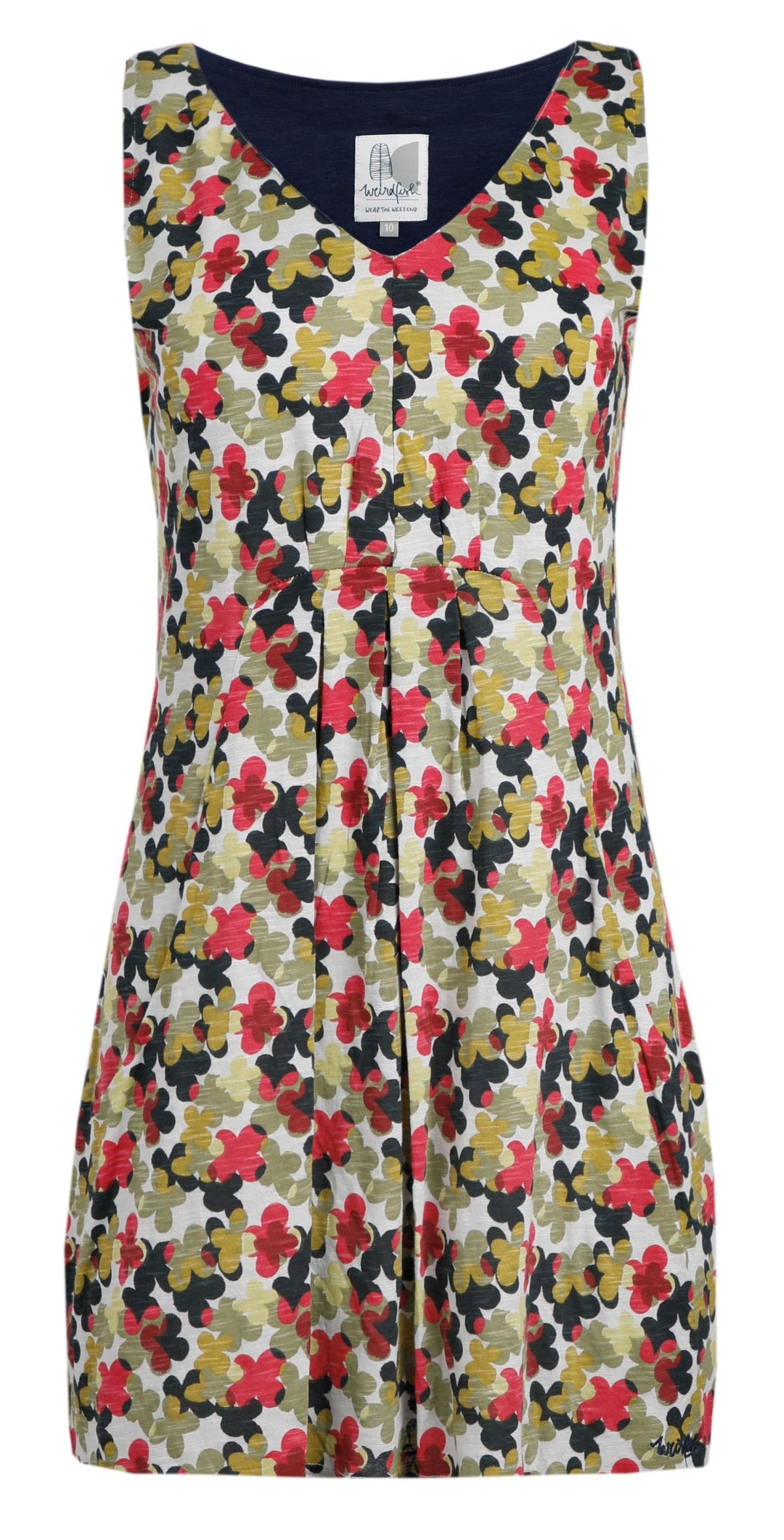 Weird Fish Womens 'Indus' Printed Jersey Tunic - Pearl Grey