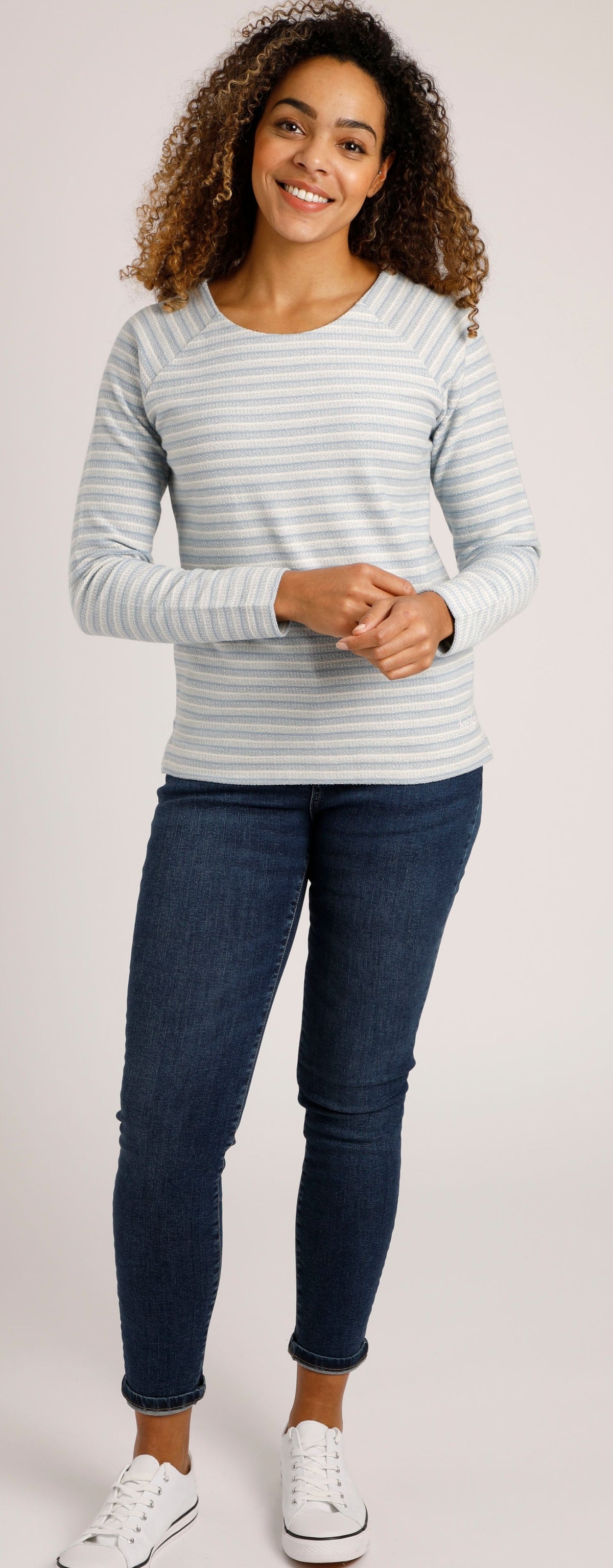 Weird Fish Womens 'Miara' Crew Neck Sweatshirt - Powder Blue