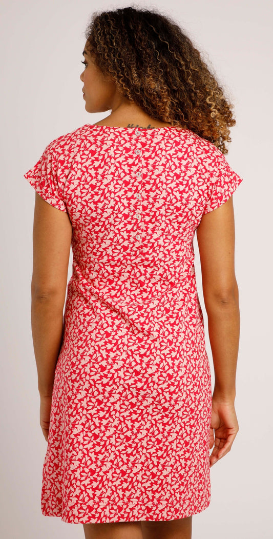 Weird Fish Womens 'Tallahassee' Printed Jersey Dress - Berry