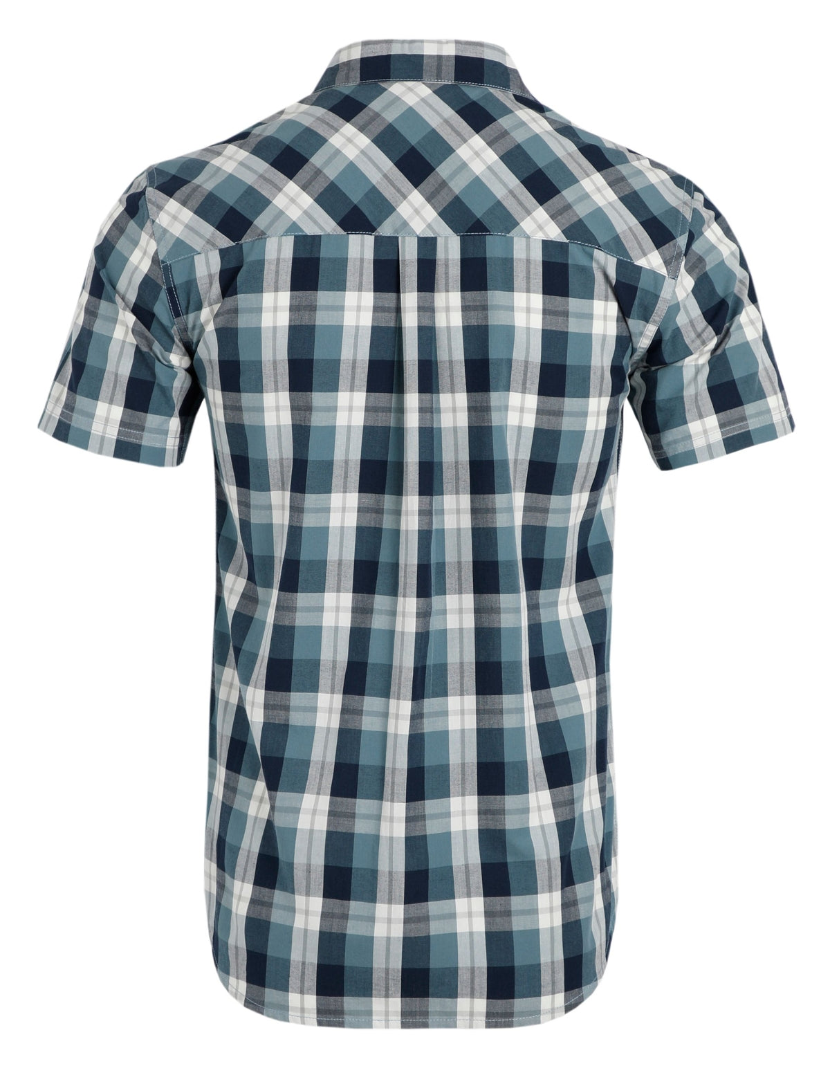 Weird Fish Mens 'Judd' Short Sleeve Check Shirt - Dusty Blue