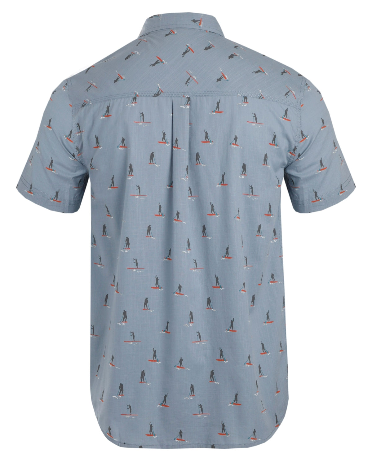 Weird Fish Mens 'Monto' Paddleboarder Print Shirt - Pale Denim Blue