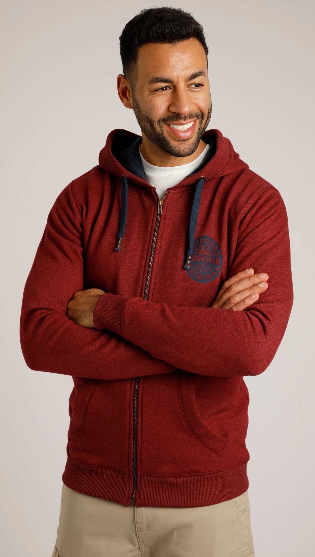 Mens red full hotsell zip hoodie