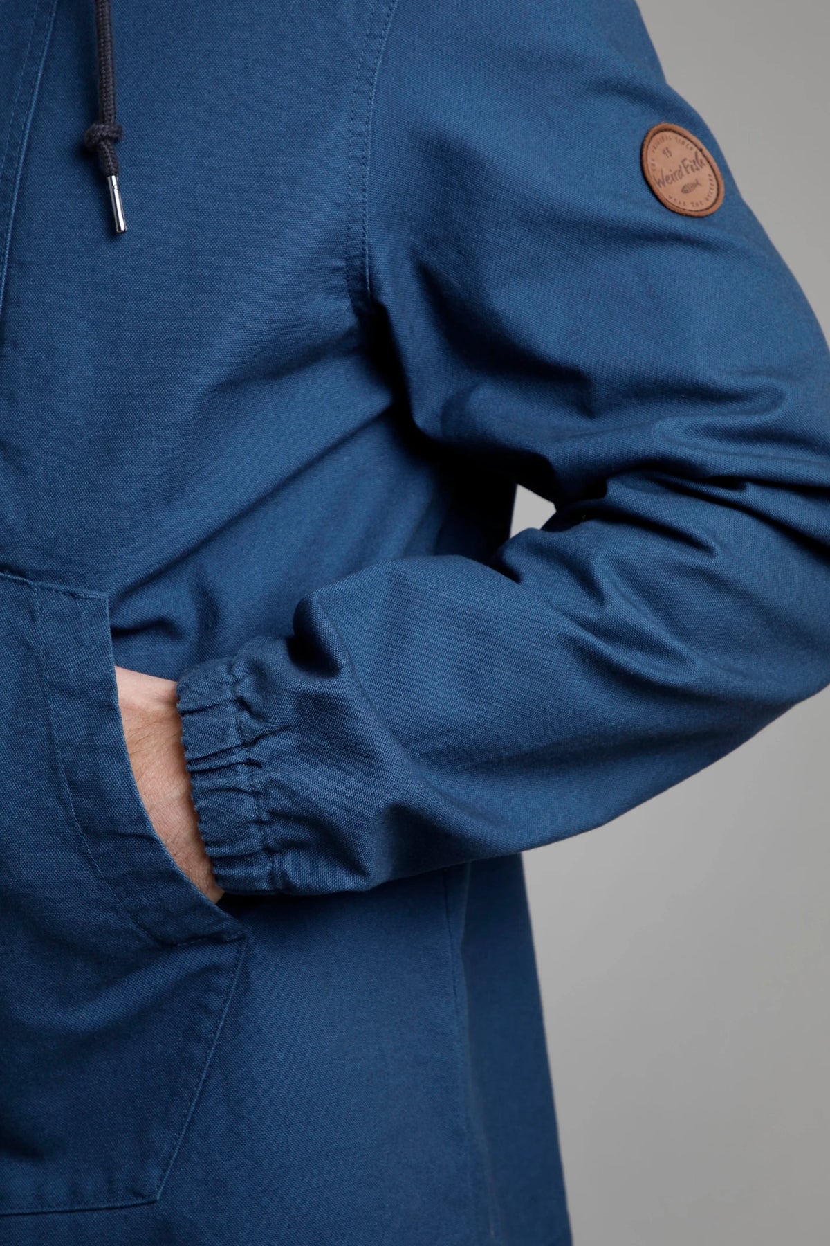 Weird Fish Mens 'Arno' Canvas Popover Jacket - Ensign Blue