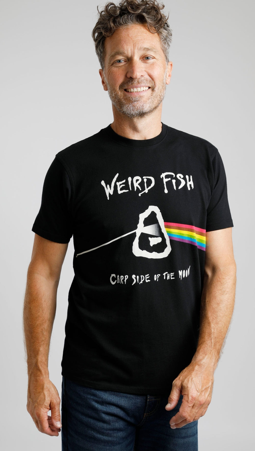 Weird Fish Mens Carp Side Printed Tee - Black