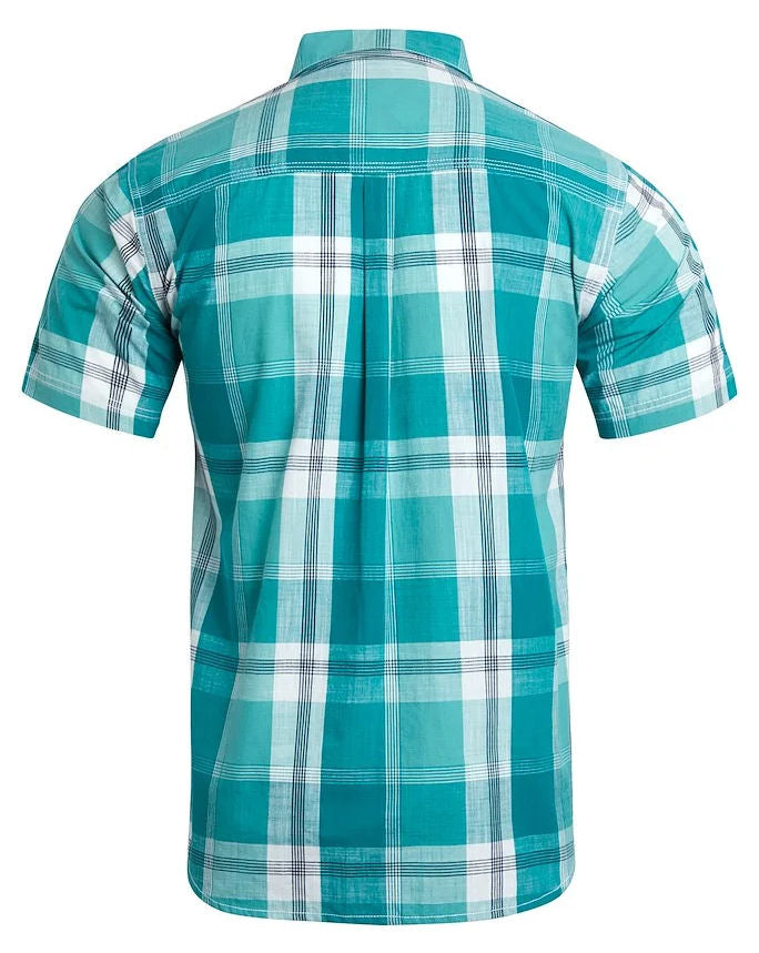 Weird Fish Mens 'Avalon' Short Sleeve Check Shirt - Viridis
