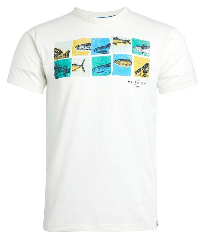 Weird Fish Mens 'Fish Anatomy' Print Tee - Dusty White