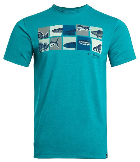 Weird Fish men's short sleeve crew neck Fish Anatomy print t-shirt in Viridis Green.