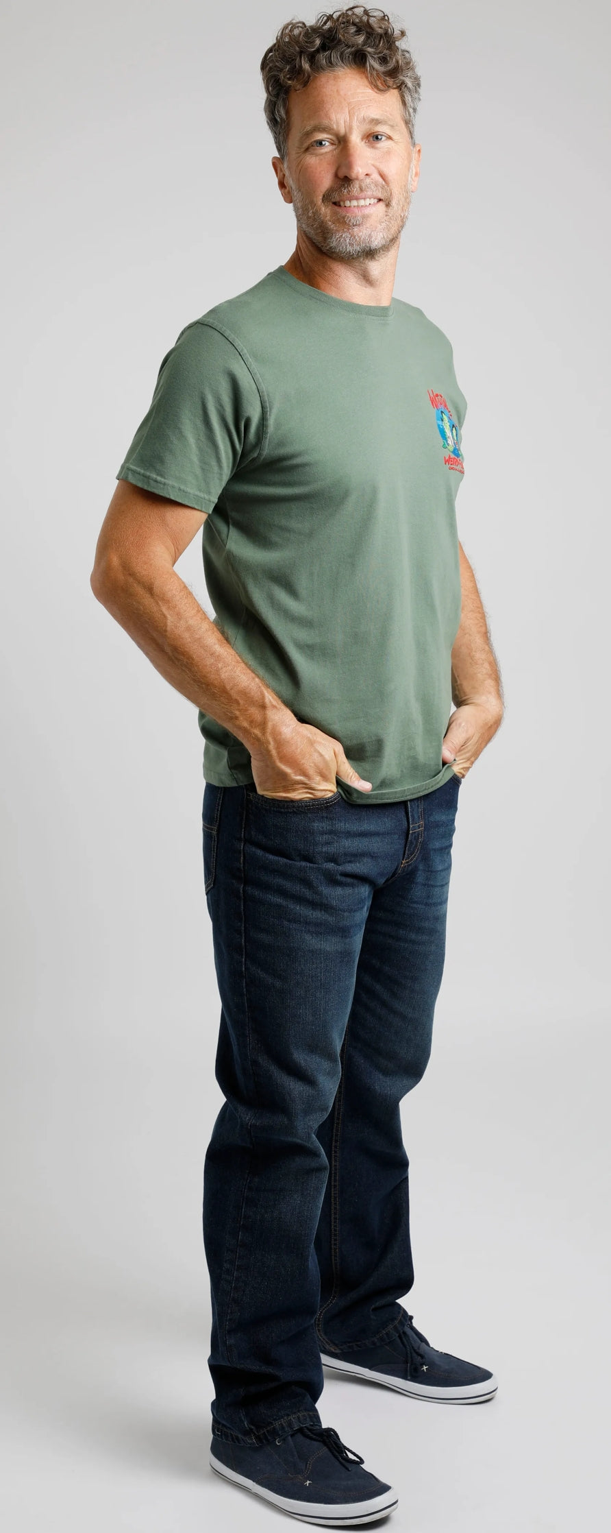 Weird Fish Mens 'Withtail and I' Printed Tee - Military Green