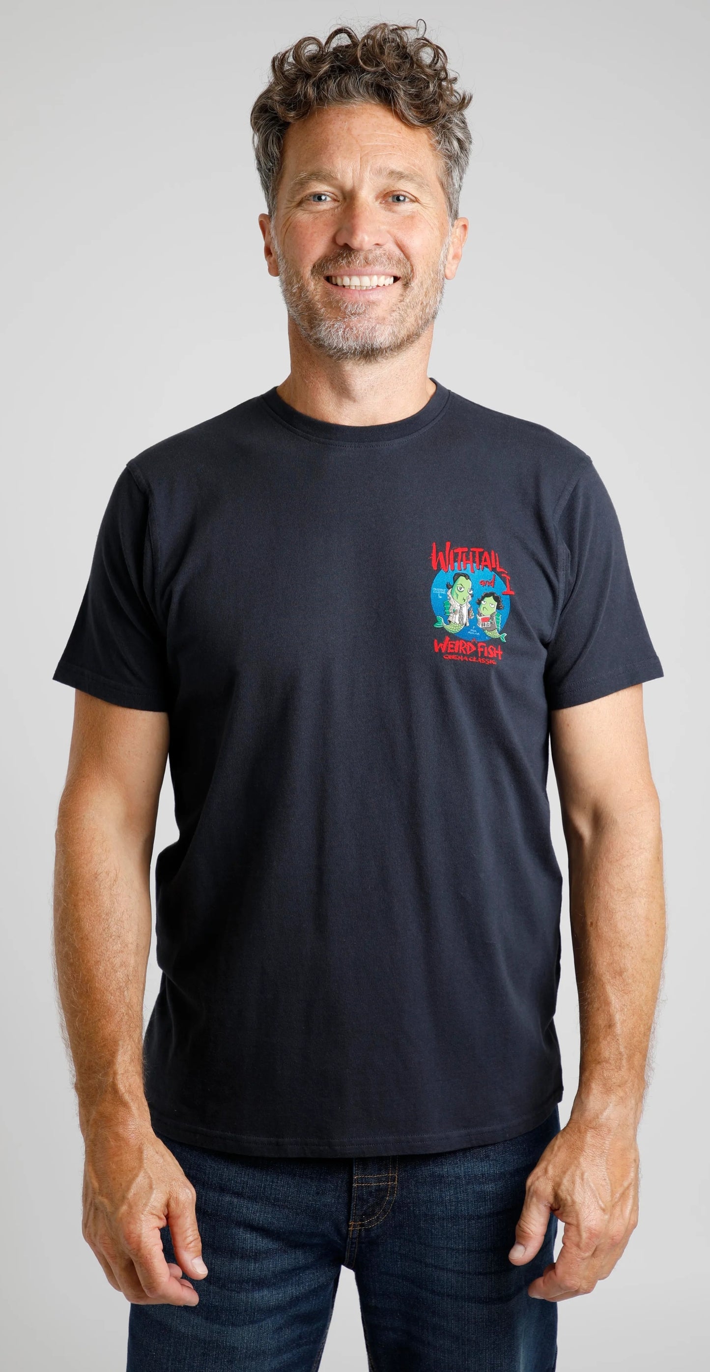 Weird Fish Mens 'Withtail and I' Printed Tee - Navy