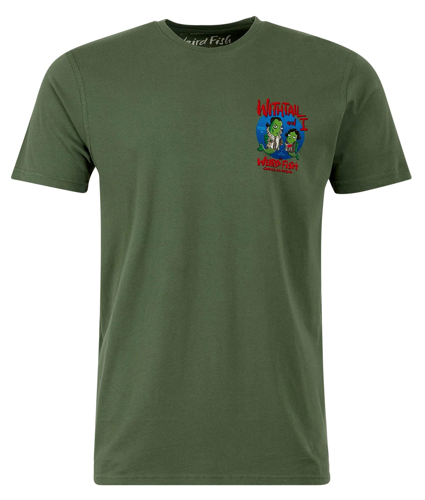 Weird Fish Mens 'Withtail and I' Printed Tee - Military Green