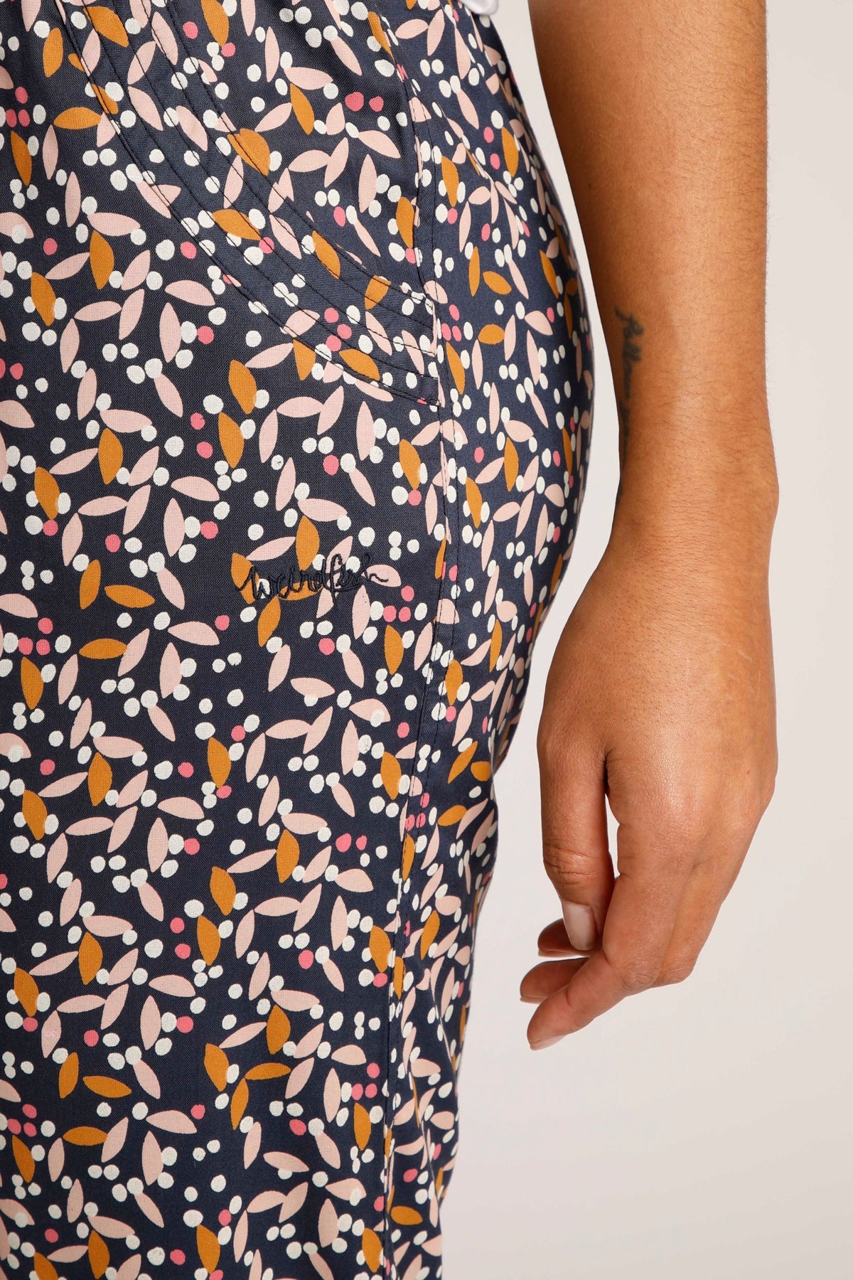 Weird Fish Womens 'Tinto' Printed Trousers - Dark Navy