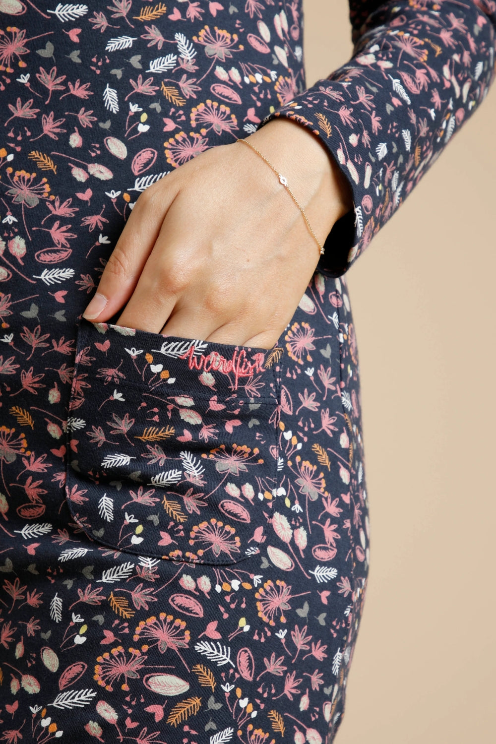 Weird Fish Womens 'Delray' Floral Print Dress - Navy