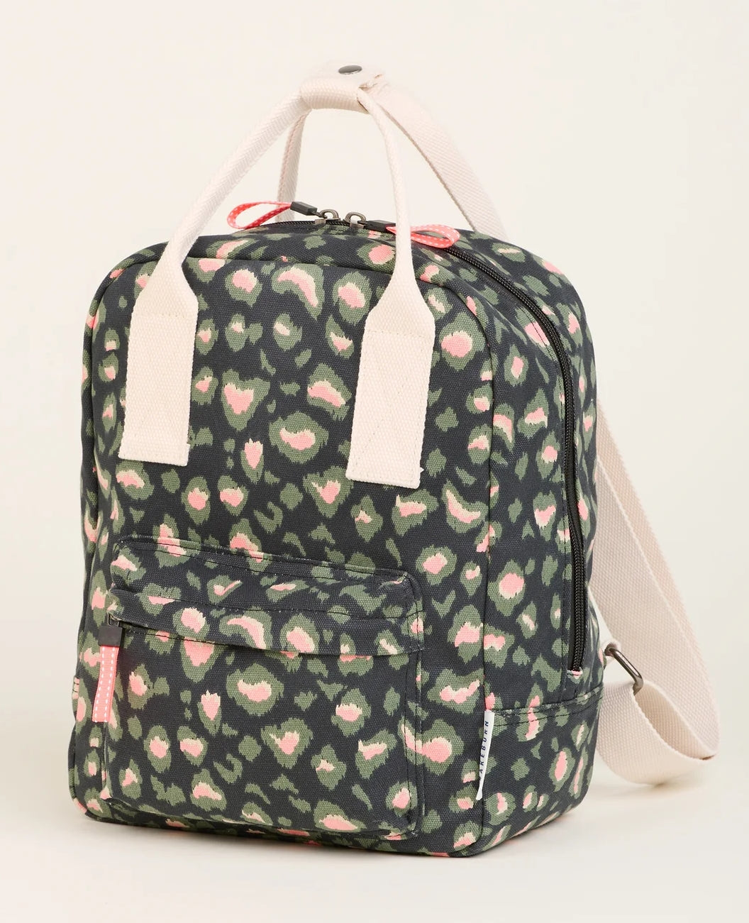 Brakeburn Khaki Leopard Print Classic Backpack - Charcoal