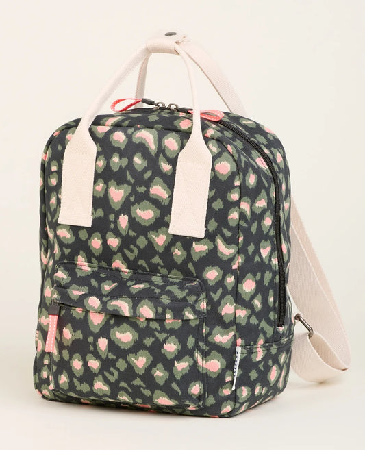 Brakeburn Khaki Leopard Print Classic Backpack - Charcoal