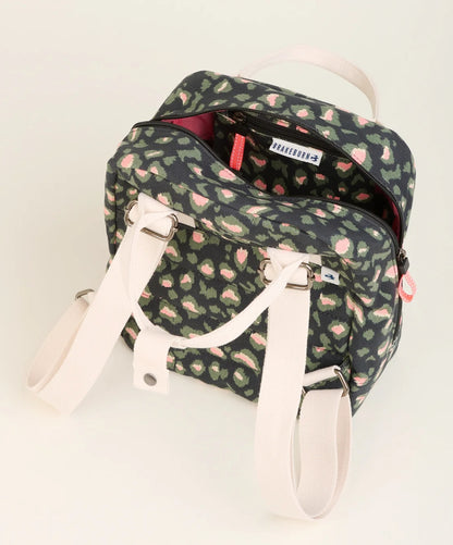Brakeburn Khaki Leopard Print Classic Backpack - Charcoal