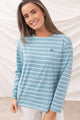 Lighthouse Womens Causeway II Long Sleeve Breton Top - Marine Blue Stripe