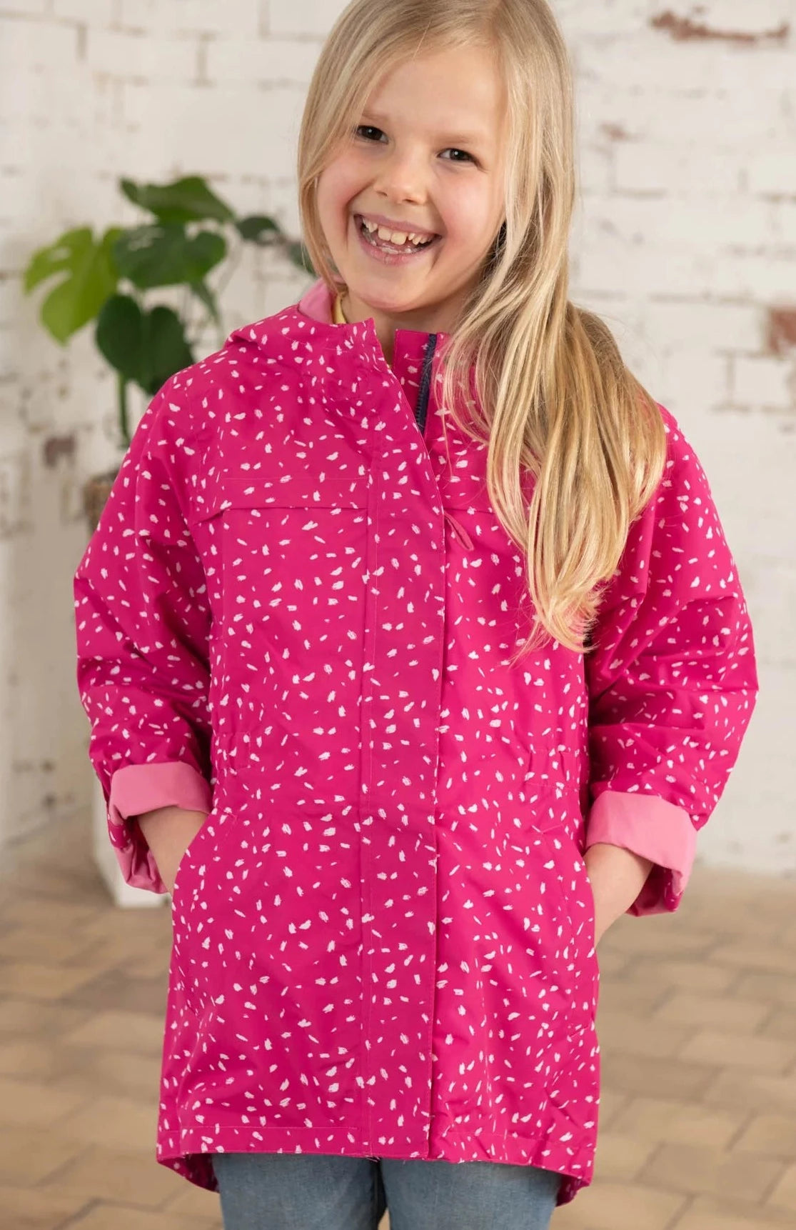 Lighthouse Kids 'Charlotte' Waterproof Jacket - Bright Pink Print