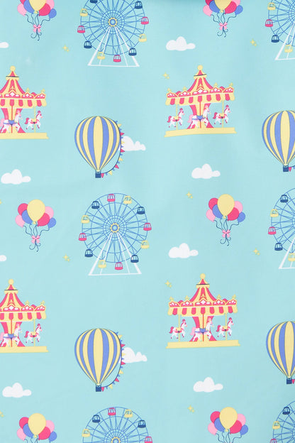 Lighthouse Kids 'Olivia' Waterproof Jacket - Blue Fairground / Carnival Print