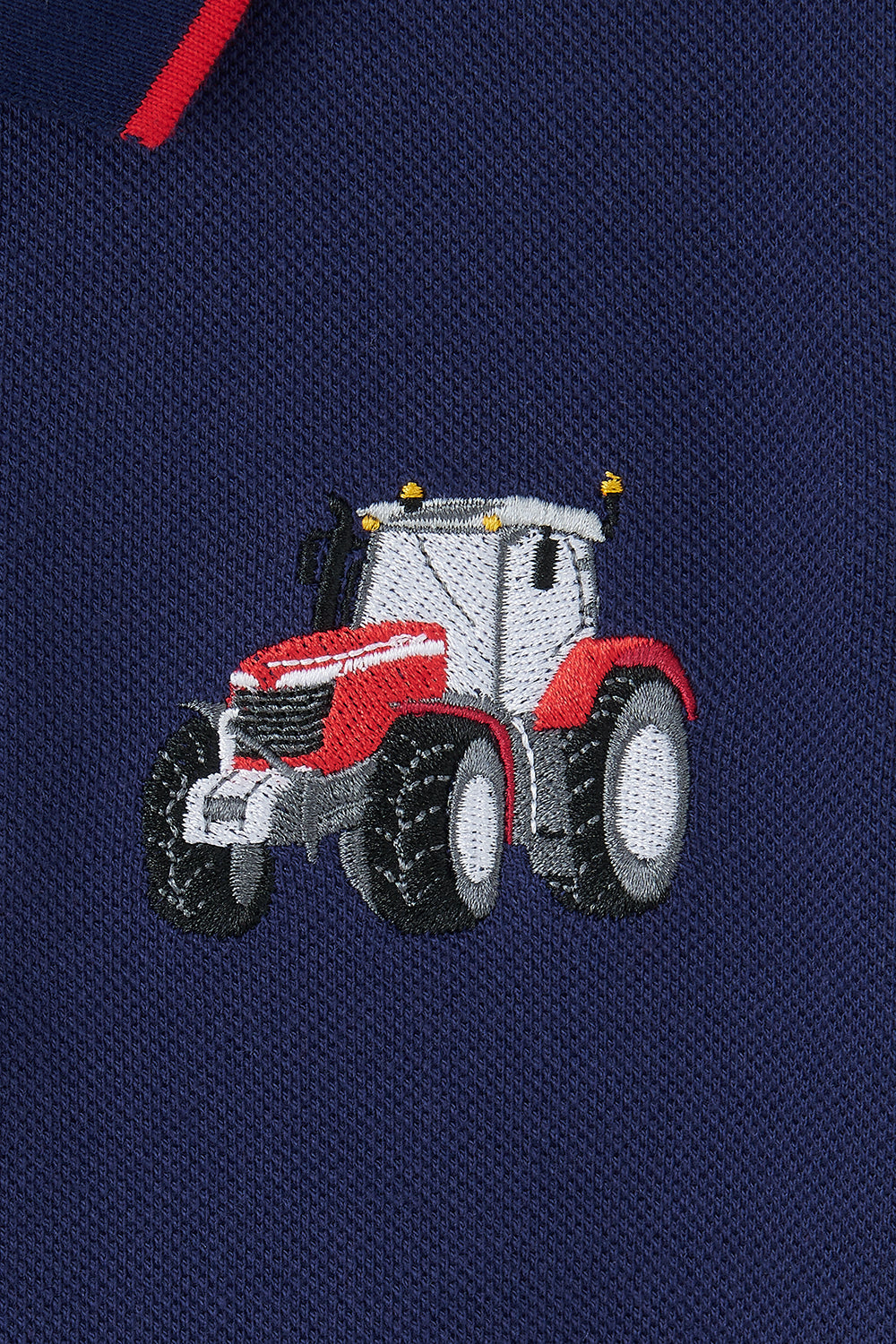 Lighthouse Kids Pier Navy Short Sleeve Pique Polo Shirt - Red Tractor