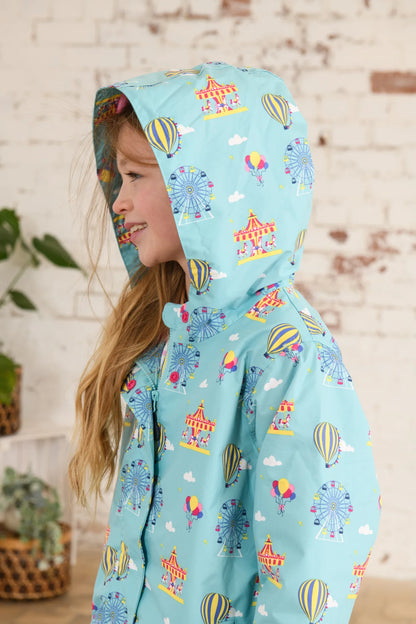 Lighthouse Kids 'Olivia' Waterproof Jacket - Blue Fairground / Carnival Print