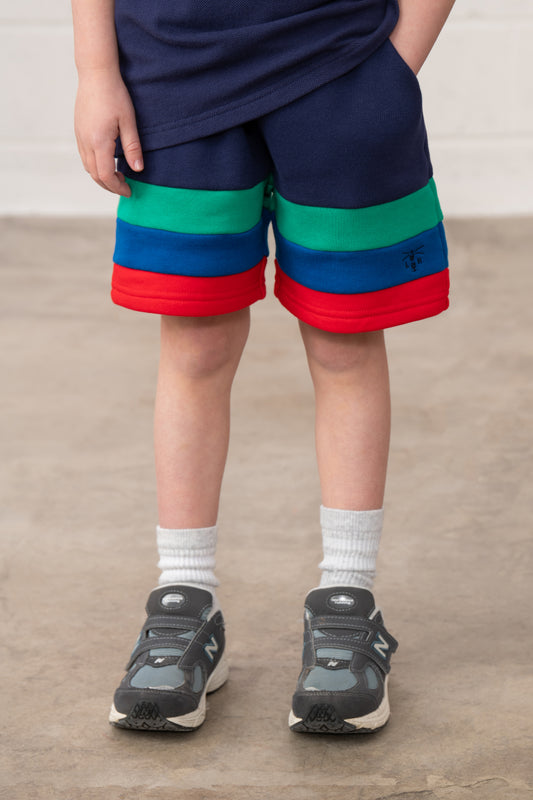 Lighthouse Kids Louie shorts - Navy / Green / Blue / Red Stripe
