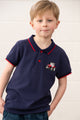 Lighthouse Kids Pier Navy Short Sleeve Pique Polo Shirt - Red Tractor
