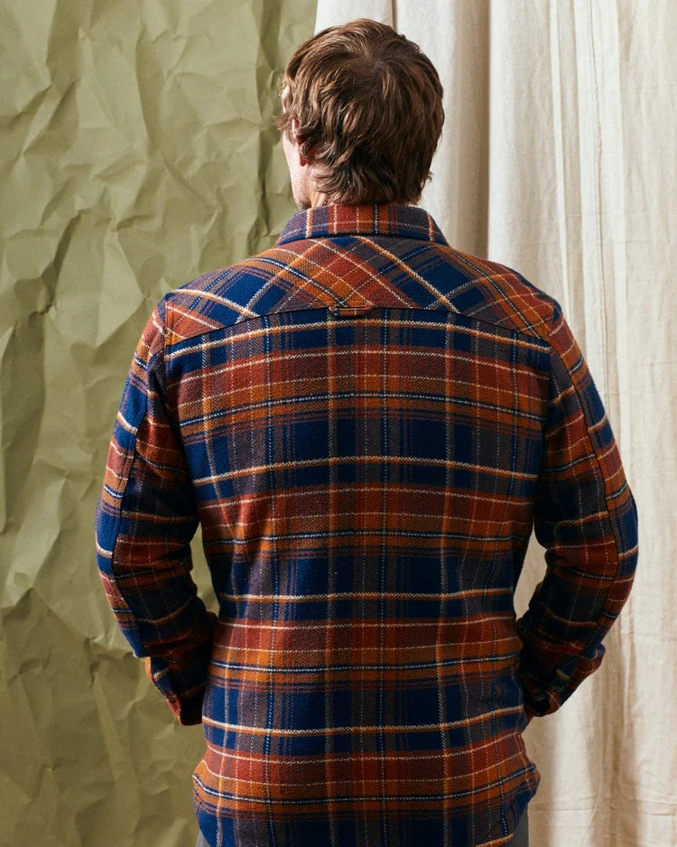 Saltrock Mens Ernie Sherpa Lined Check Shacket - Orange