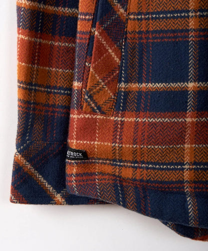 Saltrock Mens Ernie Sherpa Lined Check Shacket - Orange