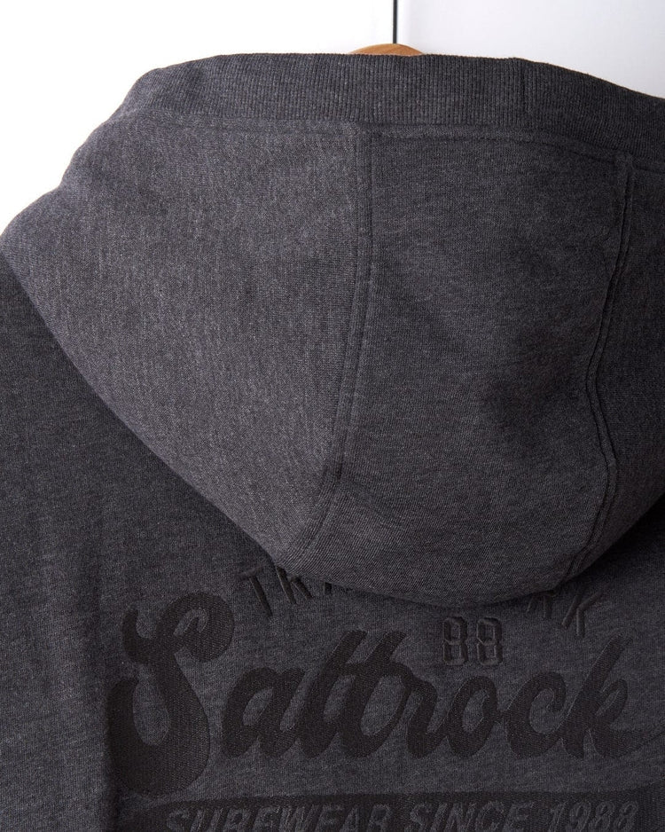 Saltrock Mens Home Run Stitch Sherpa Lined Hoodie - Dark Grey